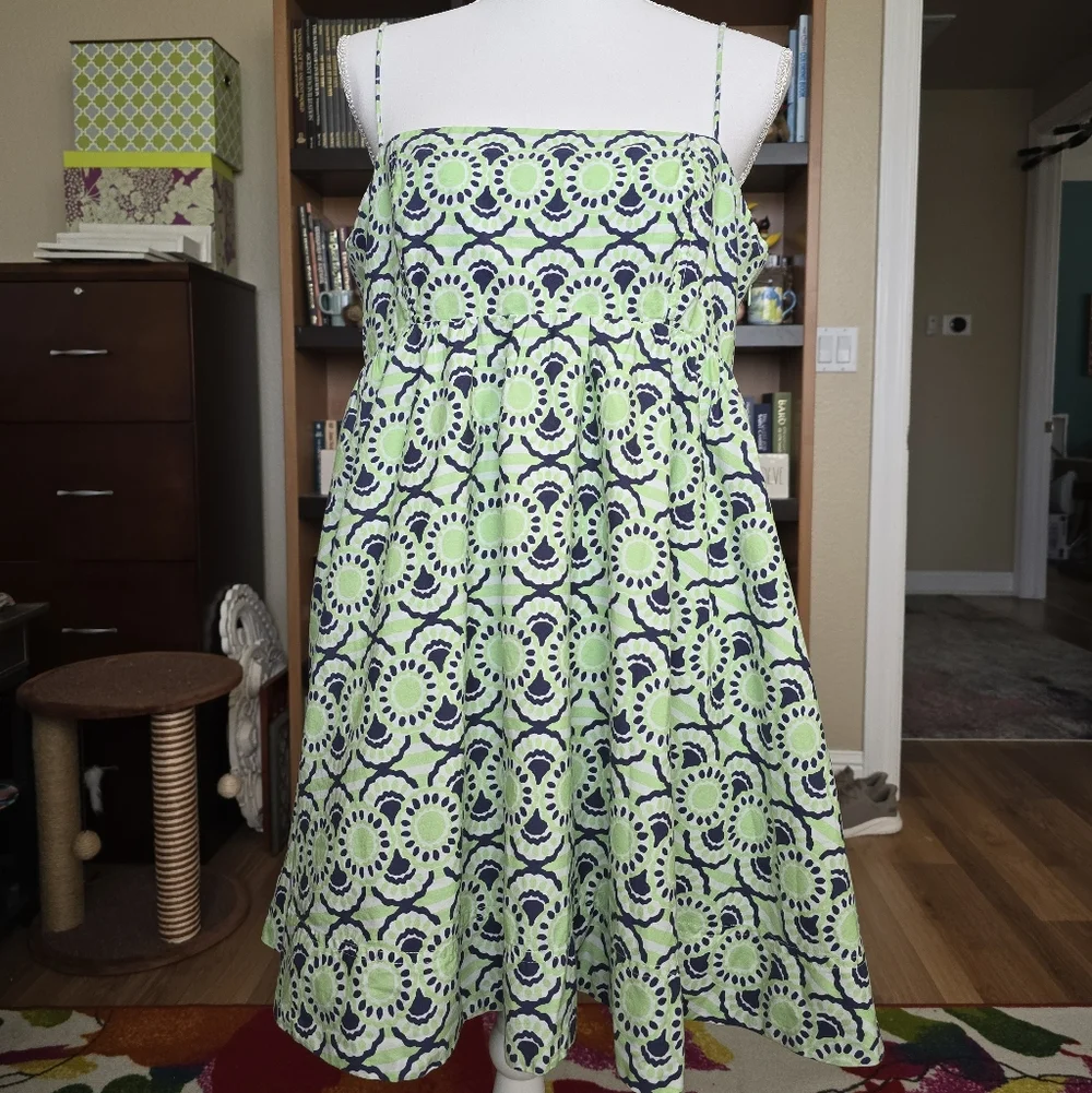 Anthropologie Maeve Blue, Green and White Mini Dress - Picture 4 of 14
